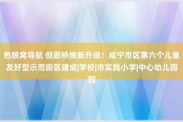 色狼窝导航 但愿桥焕新升级！咸宁市区第六个儿童友好型示范街区建成|学校|市实践小学|中心幼儿园